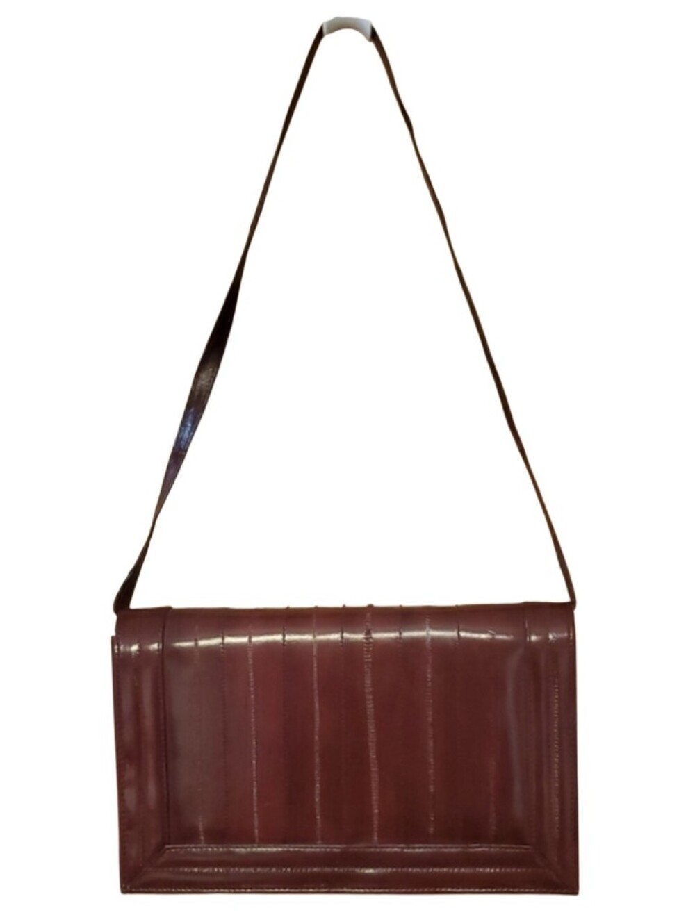 Vintage 100%‎ Eel Skin Korean Shoulder Bag in Wine Red